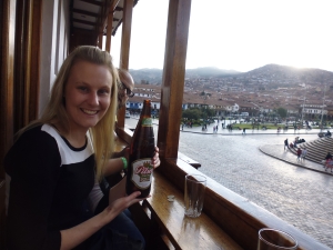 Celebratory beers in Cusco for my birthday
