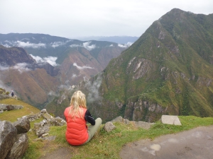 Enjoying the view from Machu Piccu